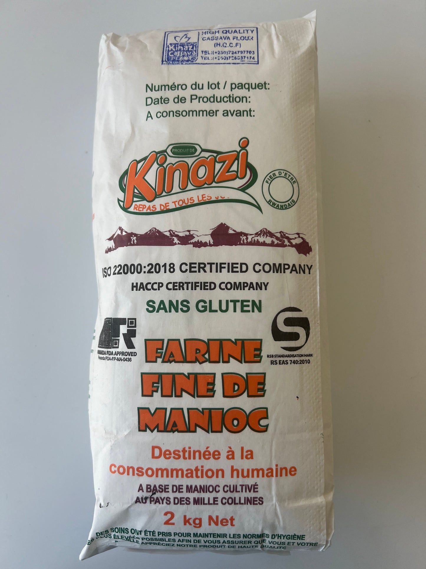 Kinazi Fine Cassava Flour - Ugali (2kg/4.4lbs)