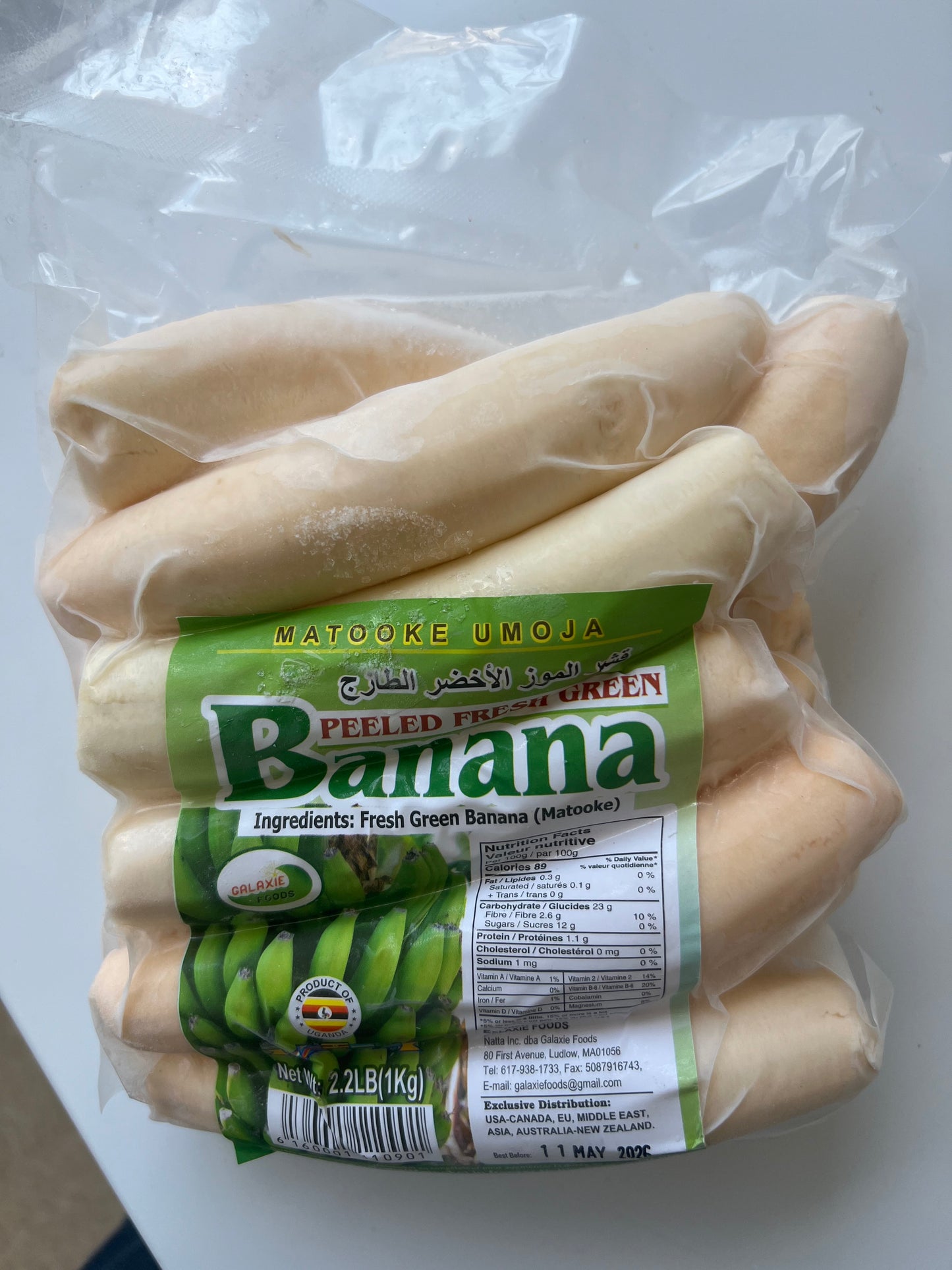 Matooke - Frozen Peeled Green Banana