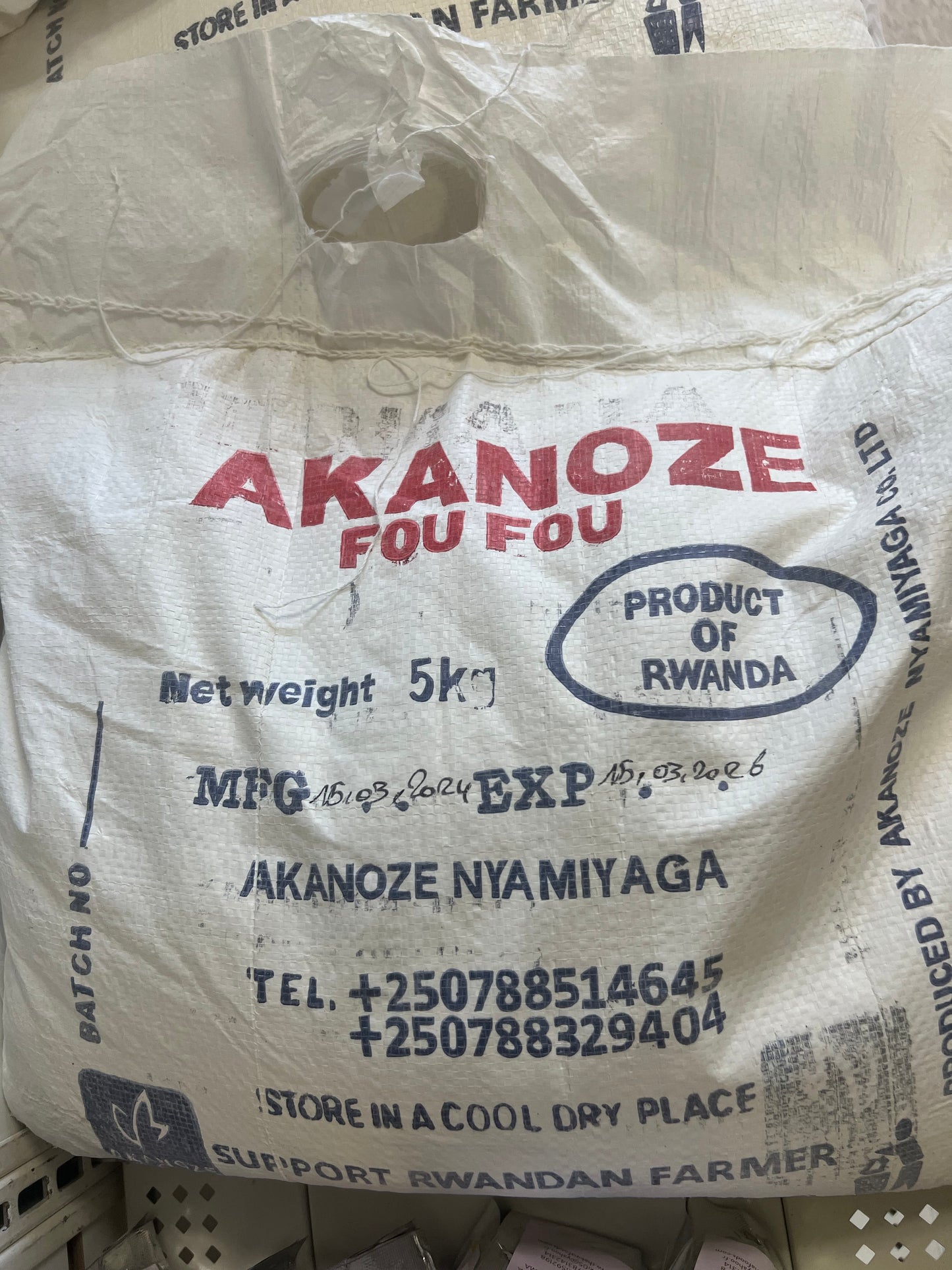 Akanoze Fou Fou - Cassava Flour Nyamiyaga - 5kg