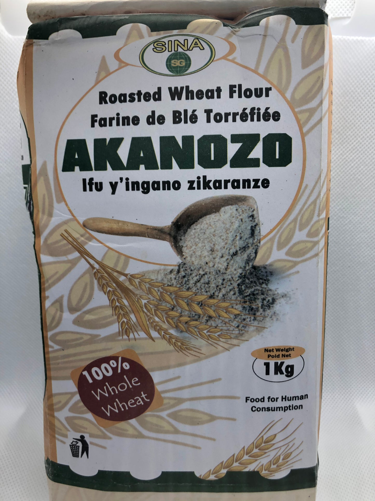 Akanozo - Roasted Wheat Flour - Ingano 1kg/2.2lb